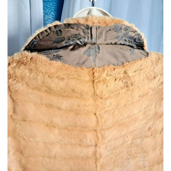 Vintage Stripling's Real Fur Shawl Stole Wrap Carmel Tan Brown Monogrammed - Picture 5 of 17